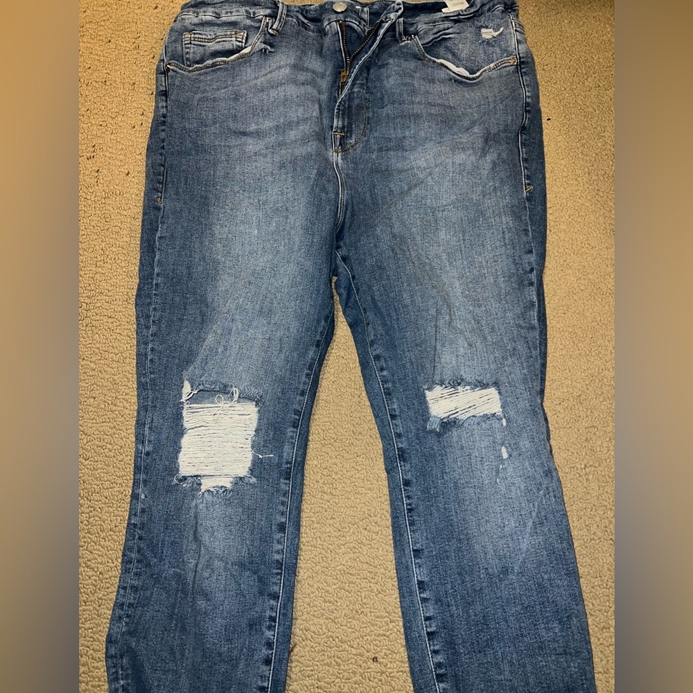 GOOD AMERICAN size 18 good legs ripped skinny jean